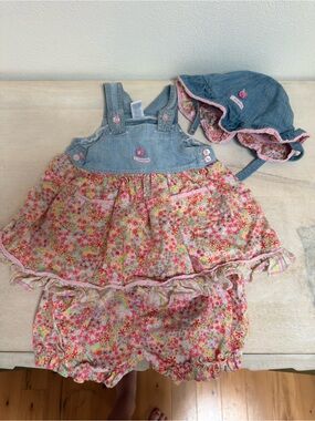 The Children’s Place Denim & Pink Floral Baby Dress Set